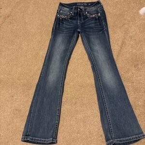 Grace in LA Dark Blue Flare Jeans